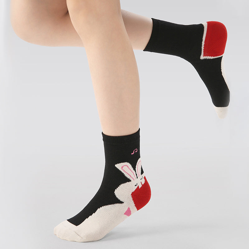 Kids' Cartoon Socks - "Cute Beasts Concert" Collection
