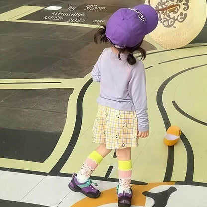 Kids' Colorful Ruffle Socks - "Dopamine Stacked" Collection