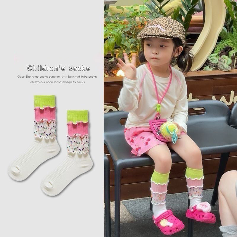 Kids' Colorful Ruffle Socks - "Dopamine Stacked" Collection
