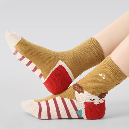 Kids' Cartoon Socks - "Cute Beasts Concert" Collection