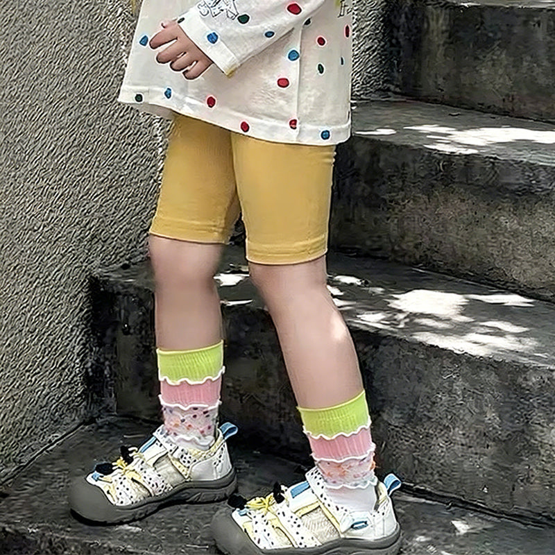 Kids' Colorful Ruffle Socks - "Dopamine Stacked" Collection
