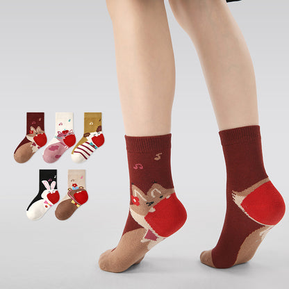 Kids' Cartoon Socks - "Cute Beasts Concert" Collection