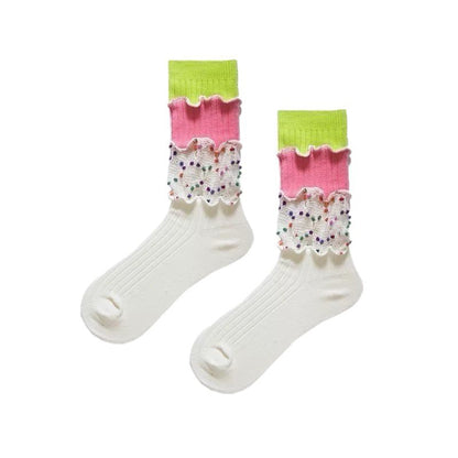 Kids' Colorful Ruffle Socks - "Dopamine Stacked" Collection